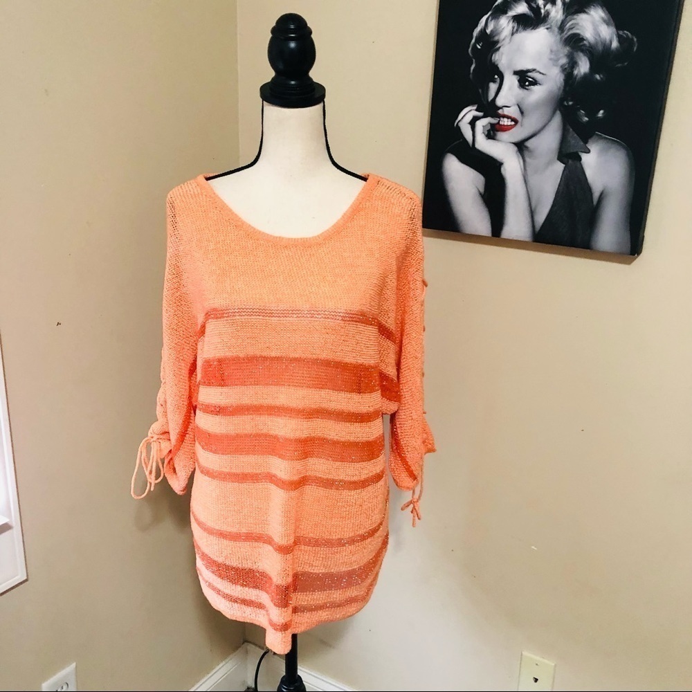 NWT Roz & Ali Pullover Open Knit Top